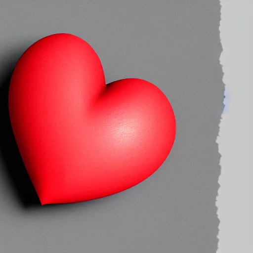 Image similar to 3d render of a badly formed red putty heart shape in the middle of a gray sheet of paper