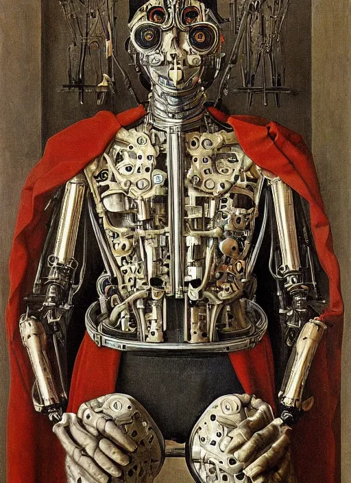 Image similar to cybernetic exoskeleton by Jan van Eyck