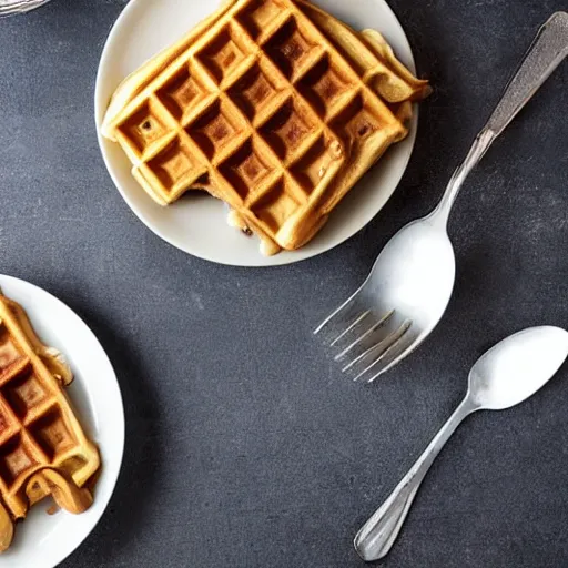 Prompt: waffles topped with roaches, cookbook photo