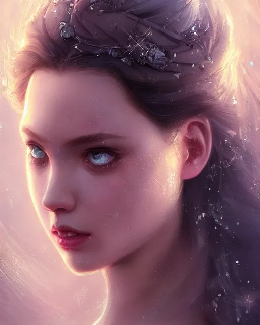 Image similar to princess cinderella, hyper realistic face, beautiful eyes, fantasy art, in the style of greg rutkowski, intricate, hyper detailed, smooth