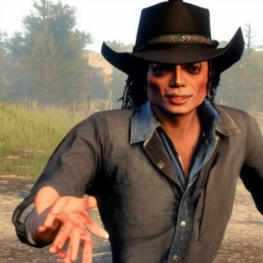 Image similar to michael jackson in red dead redemption 2