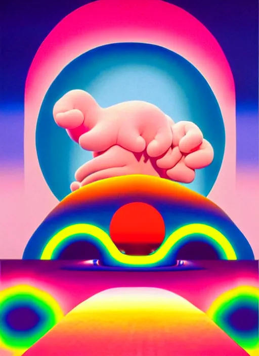 Image similar to meditation by shusei nagaoka, kaws, david rudnick, airbrush on canvas, pastell colours, cell shaded, 8 k