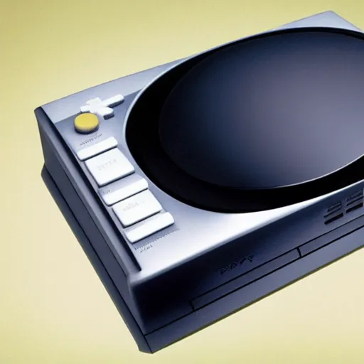 Prompt: promotional photo of the playstation two made by nintendo