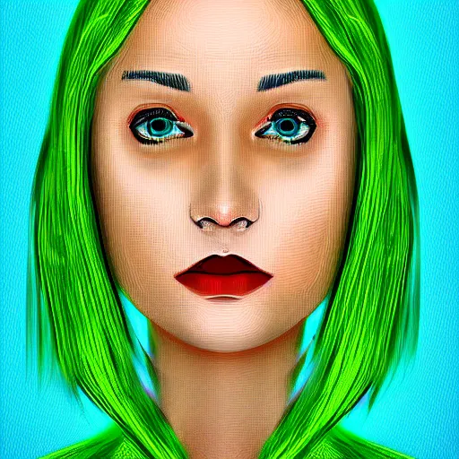 Image similar to portrait of female android, digital art