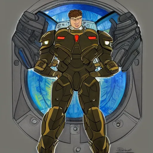 Image similar to jaeger from pacific rim, mucha style