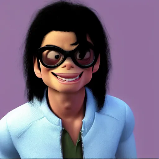 Prompt: michael jackson as a pixar disney character from up ( 2 0 0 9 ), unreal engine, octane render, 3 d render, photorealistic