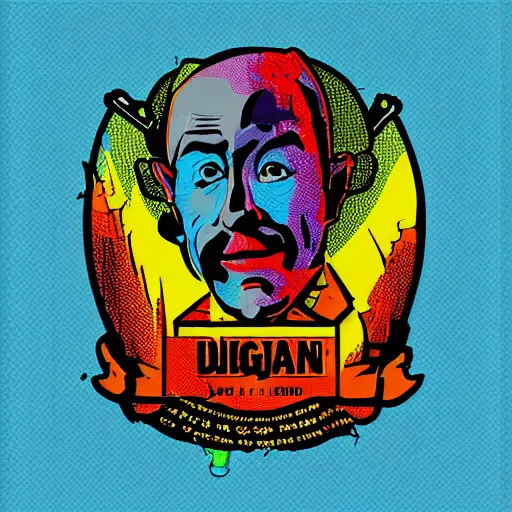 Image similar to joe rogan smoking dmt, digital art, iconic icon, 2 d vector logo, cartoon, t - shirt design