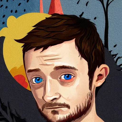 Image similar to elijah wood by adventure time