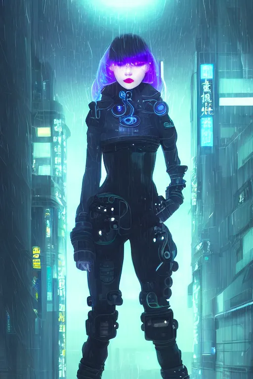 Prompt: portrait futuristic cute cyberpunk young female Alchemist, in futuristic stormy heavy snowy thunder flashing tokyo rooftop cyberpunk night, ssci-fi, fantasy, intricate, very very beautiful, elegant, neon light, highly detailed, digital painting, artstation, concept art, soft light, hdri, smooth, sharp focus, illustration, art by tian zi and craig mullins and WLOP and alphonse mucha