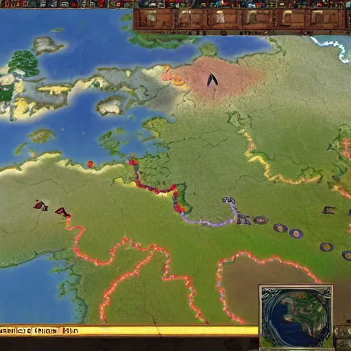 Prompt: screenshot of the gameplay of Europa Universalis 5 showing the different nations in Europe, unreal engine, video game, 4KUHD