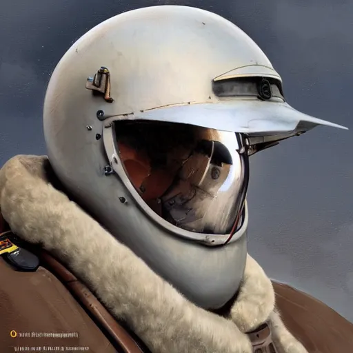 Prompt: a digital painting of a fighterjet pilot helmet of the ghost of kiev, hyper realistic, very detailed, in the style of greg rutkowski