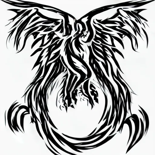 Image similar to mythical creature, griffin-like style, 2d solid shape logo