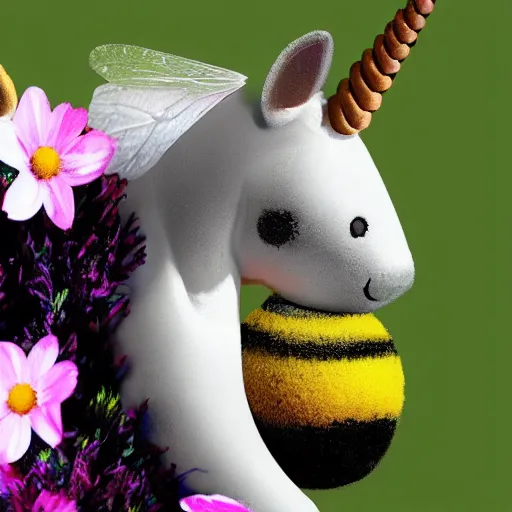 Image similar to photo of a hybrid between a bee and a unicorn