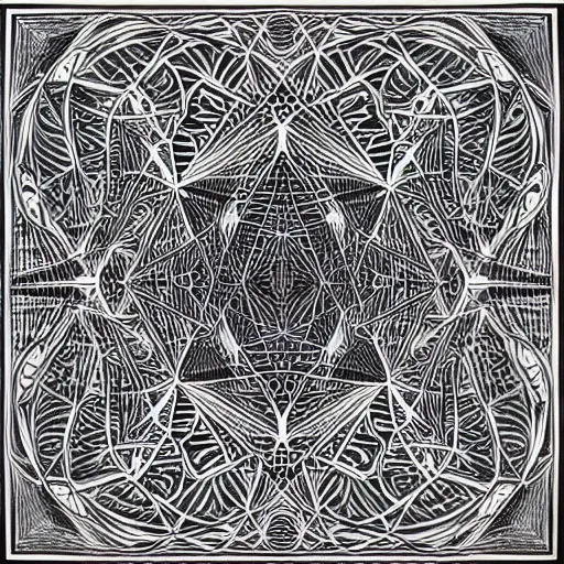 Image similar to “geometrically surreal order of Ethereum, extremely high detail, photorealistic, intricate line drawings, dotart, album art in the style of James Jean”