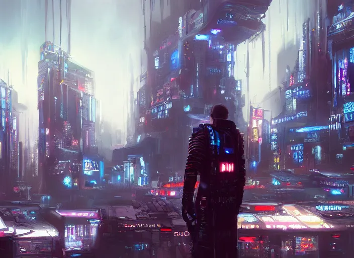 Prompt: full body concept art airbrushed painting of a cyberpunk city, airbrushed painting, stunning, featured on artstation, cinematic lighting, hyperdetailed, cgsociety, 8k, dramatic, dark atmosphere, alluring