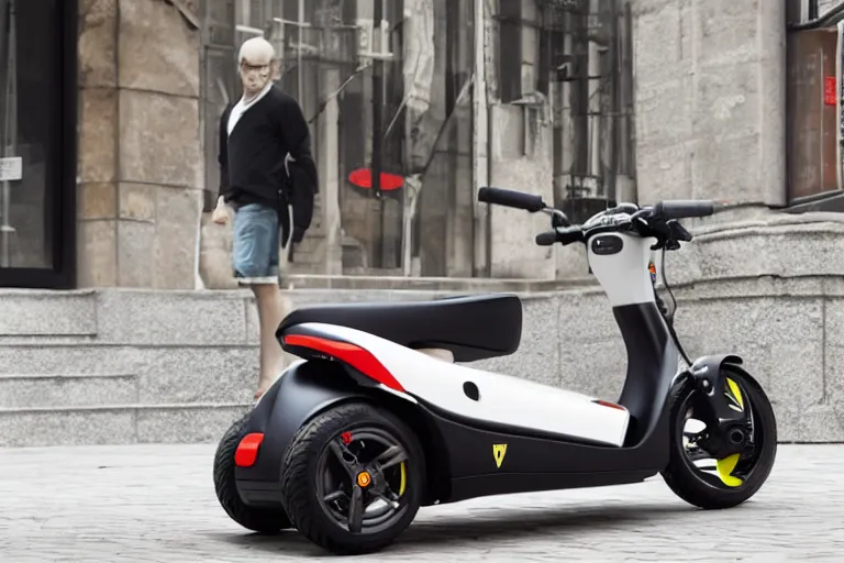 Image similar to a mobility scooter designed by ferrari