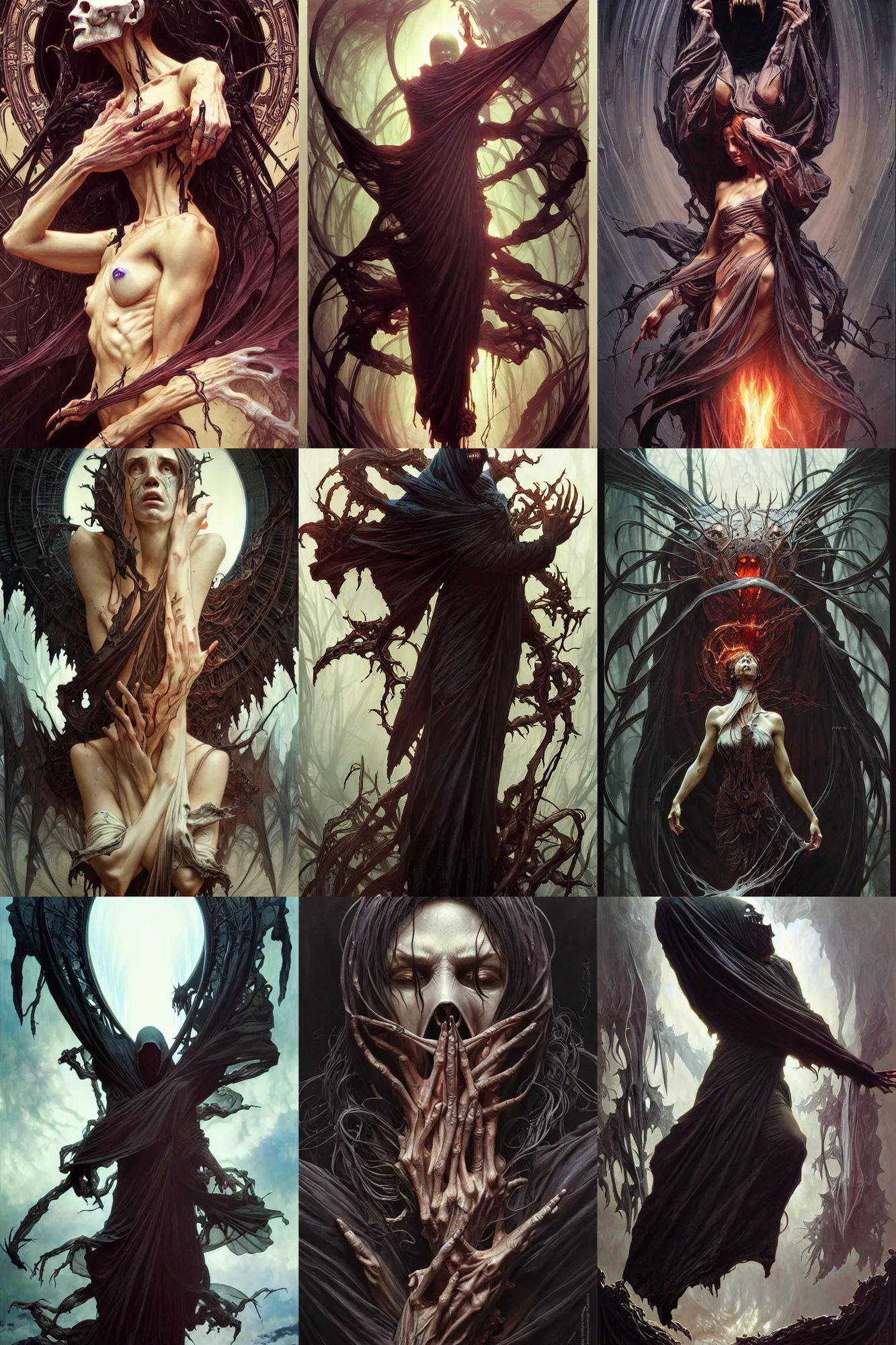 Prompt: the platonic ideal of dementor carnage, detailed, intricate, hyperrealism, intense, scary art by brock hofer and artgerm and greg rutkowski and alphonse mucha