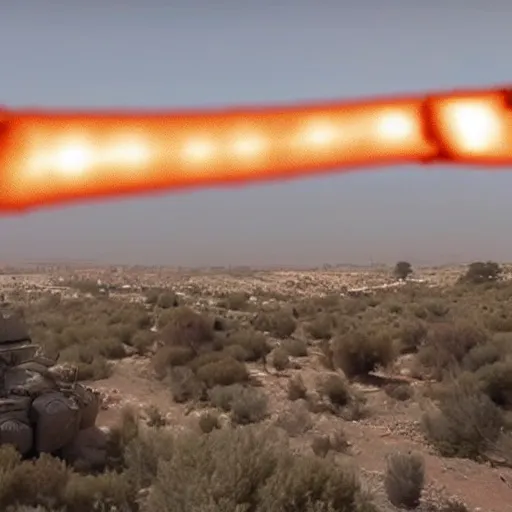Prompt: israel half damaged under attack by aliens, cinematic