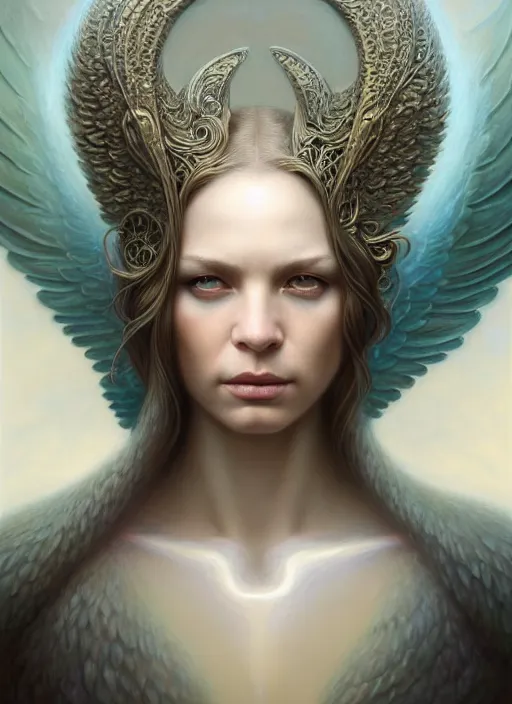 Prompt: elliot page as an angel, aesthetic, fine art, intricate, elegant, highly detailed, realistic hair, centered, digital painting, art station, conceptual art, soft, sharp focus, illustration, artwork, artgerm, tomasz alen kopera, peter mohrbacher, donato giancola, wlop, boris vallejo