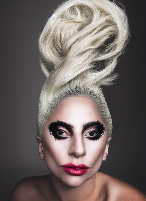 Image similar to half-length portrait of lady gaga, f/4.5, ISO 100