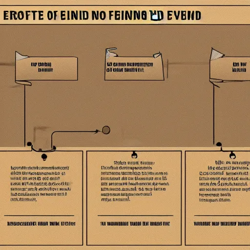 Image similar to a beautifully illustrated flowchart explaining the beginning and end of the universe