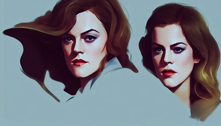 Prompt: concept art by jama jurabaev cel shaded cinematic shot trending on artstation high quality brush stroke vibrant colors riley keough as james bond