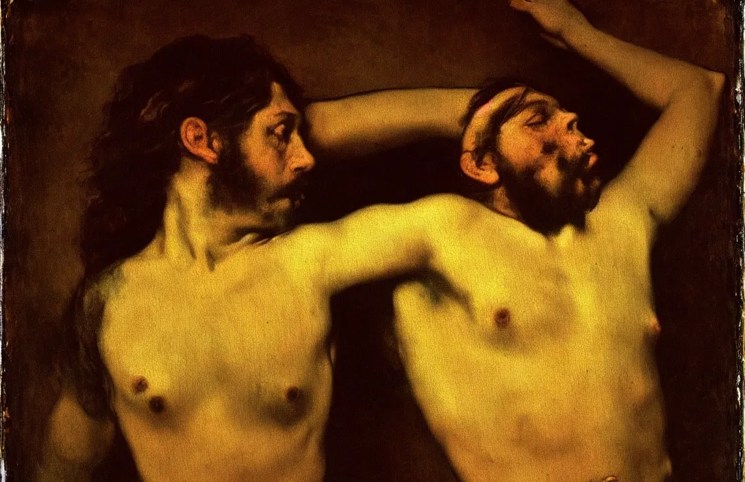 Image similar to main protagonist gustave courbet and french realism work of art intact flawless ambrotype from 4 k criterion collection remastered cinematography gory horror film, ominous lighting, evil theme wow photo realistic postprocessing a painting requires a little mystery, some vagueness, and some fantasy. edgar degas ( 1 9 6 2 ) directed by cinematography by kubrick