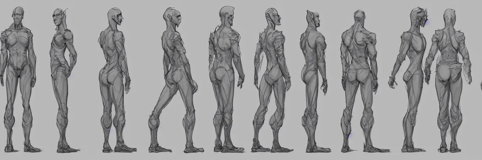 Image similar to male character study of uma thurman, 2 0 2 2, clear faces, emotional, character sheet, fine details, concept design, contrast, kim jung gi, pixar and da vinci, trending on artstation, 8 k, full body and head, turnaround, front view, back view, ultra wide angle