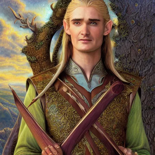 Image similar to fair elven prince Legolas by Mark Brooks, Donato Giancola, Victor Nizovtsev, Scarlett Hooft, Graafland, Chris Moore