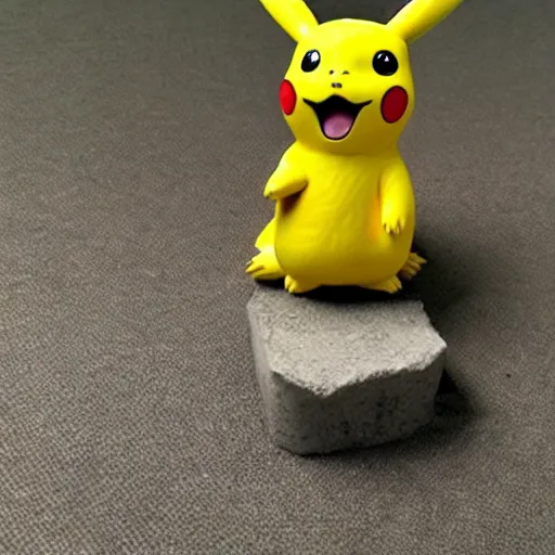 Image similar to Pikachu Sculpture made out of pottery