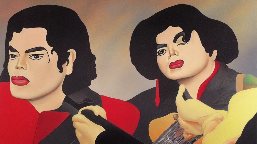 Image similar to Michael Jackson painted by Botero