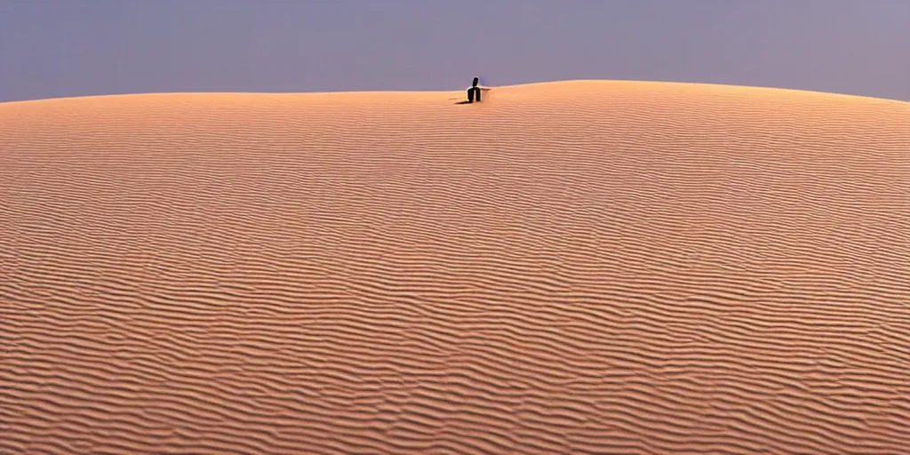 Image similar to real white honeycomb organic building sitting on the dune desert, film still from the movie directed by denis villeneuve aesthetic with art direction by zdzisław beksinski, telephoto lens, shallow depth of field