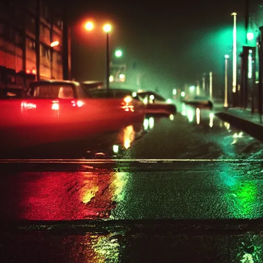 rainy city street