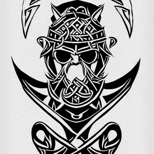 Image similar to tattoo design, stencil, viking