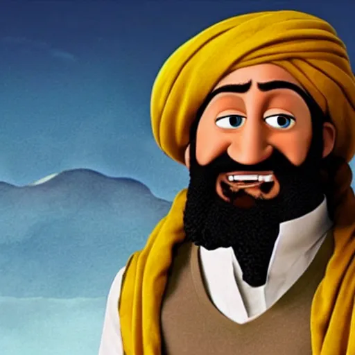 Prompt: Osama Bin Laden turned into a Pixar movie