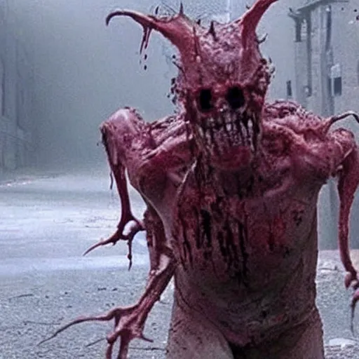 Image similar to walking blood scary creature in movie shots looks very real