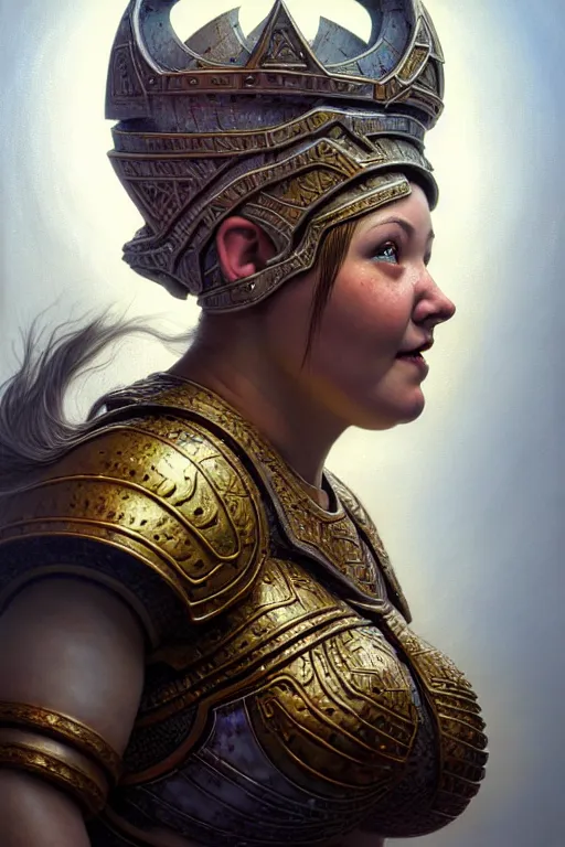 Image similar to hyperrealistic mixed media painting of a female dwarven cleric, chubby short stature, d&d, full body, stunning 3d render inspired art by P. Craig Russell and Barry Windsor-Smith + perfect facial symmetry + dim volumetric lighting, 8k octane beautifully detailed render, post-processing, extremely hyperdetailed, intricate, epic composition, grim yet sparkling atmosphere, cinematic lighting + masterpiece, trending on artstation, very very detailed, masterpiece, stunning