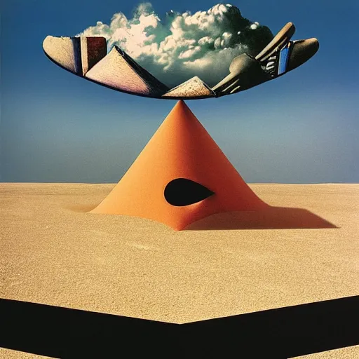 Prompt: A beautiful print. I hurtled into my own future, while my ship ate space and time. by Storm Thorgerson defined