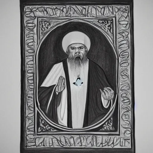 Image similar to pencil drawing of an orthodox priest