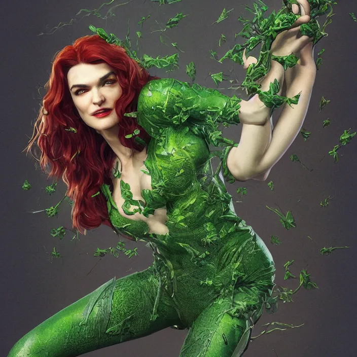 Image similar to portrait of Rachel Weisz as a Poison Ivy in Batman & Robin 1997. intricate artwork. by Tooth Wu, wlop, beeple, dan mumford. octane render, trending on artstation, greg rutkowski very coherent symmetrical artwork. cinematic, hyper realism, high detail, octane render, 8k