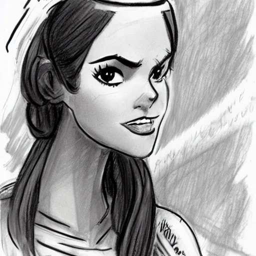 Image similar to milt kahl sketch of victoria justice as princess padme from star wars episode 3