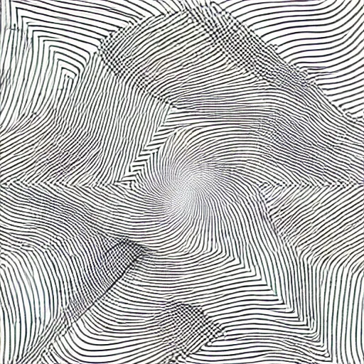 Image similar to a black and white generative line - art drawing