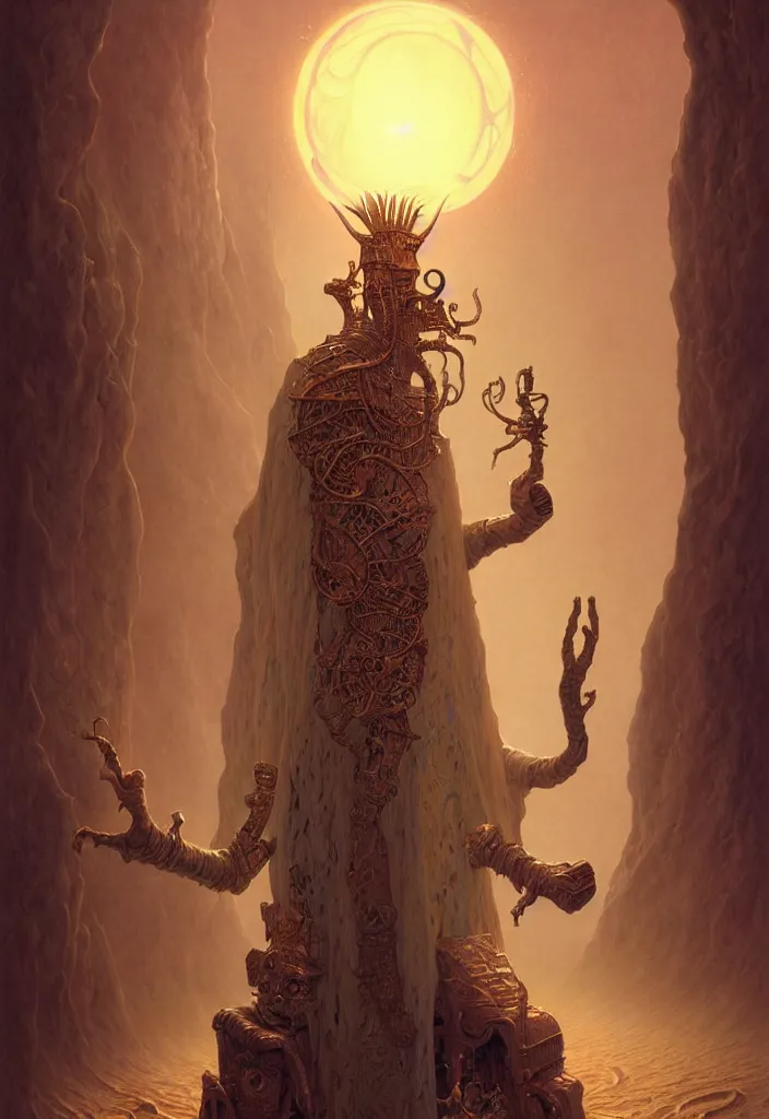 Prompt: gediminas pranckevicius portrait and fullbody of fractal tarot sun figure person amazing desert lich pharaoh, ultra realistic, concept art, intricate details, eerie, highly detailed, photorealistic, octane render, 8 k, unreal engine. art by artgerm and greg rutkowski and charlie bowater and magali villeneuve and alphonse mucha