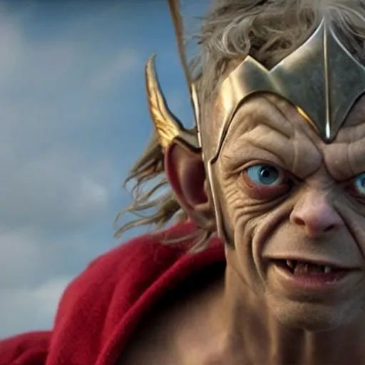 Image similar to gollum as Thor