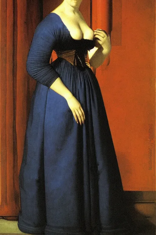 Image similar to lady in dress, painting by, jean auguste dominique ingres,