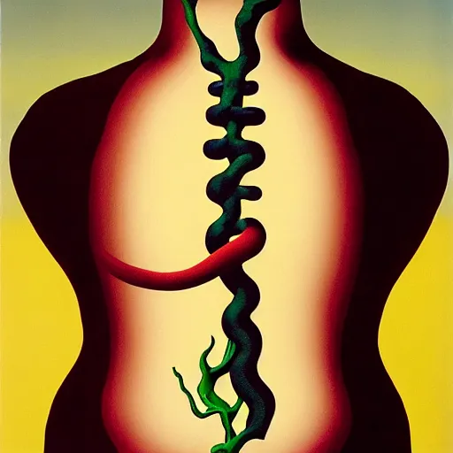 Image similar to magritte painting of abdominal aortic aneurysm