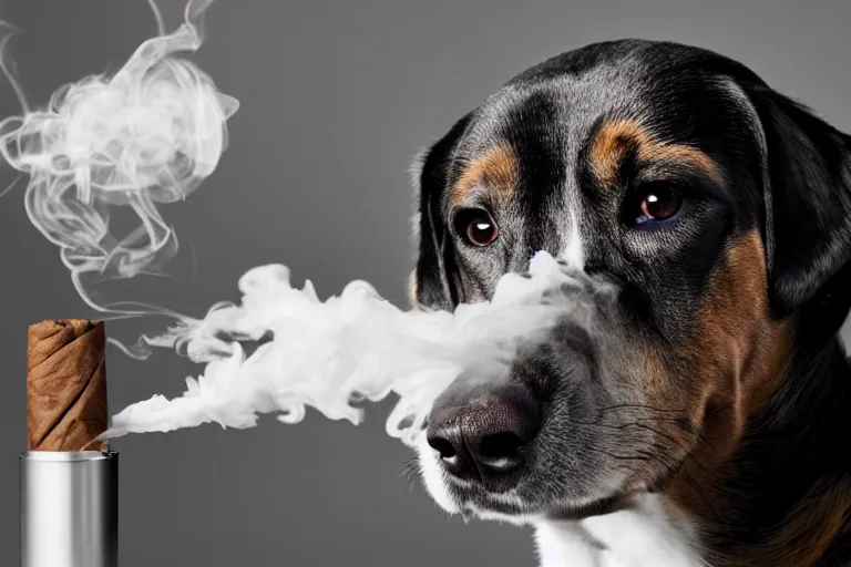 Prompt: ultra realistic photo of a dog smoking a cigar, photorealistic, 8 k, hd