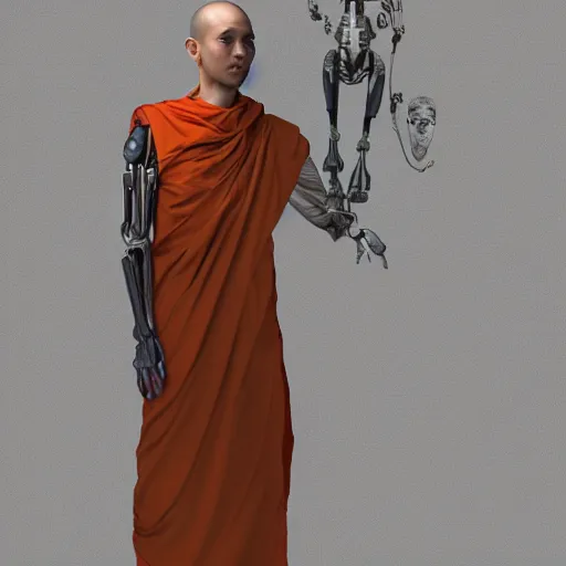 Image similar to a humanoid cyborg monk