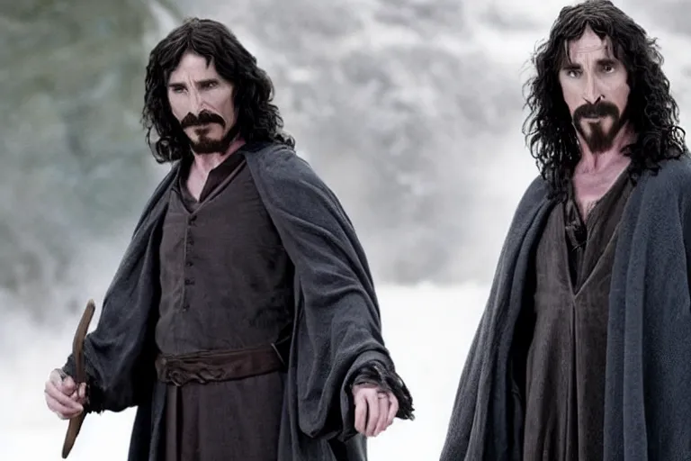 Image similar to film still Christian Bale as Sirius Black in Harry Potter movie