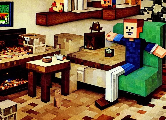 Minecraft Steve Chilling In His